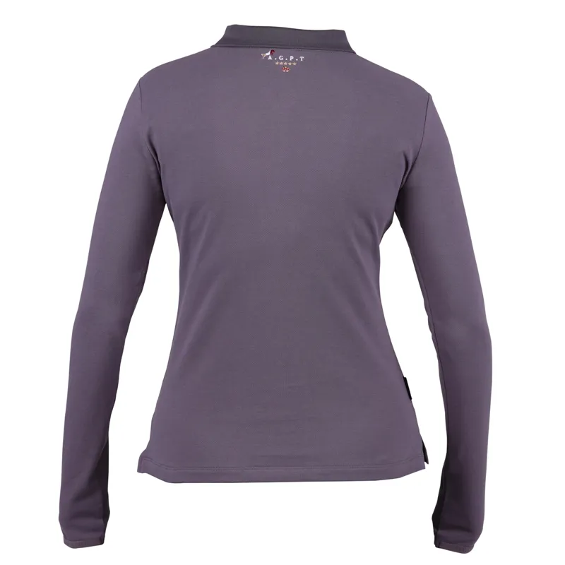 Aubrion Team Long Sleeve Polo - Grey-1